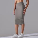 Women High Waist Stretch Slit Sports Skirt