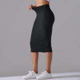 Women High Waist Stretch Slit Sports Skirt