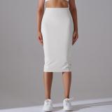 Women High Waist Stretch Slit Sports Skirt