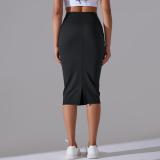 Women High Waist Stretch Slit Sports Skirt