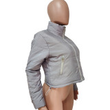 Women Winter Casual Solid Padded Jacket