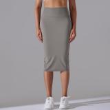 Women High Waist Stretch Slit Sports Skirt