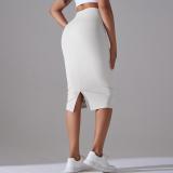Women High Waist Stretch Slit Sports Skirt