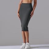 Women High Waist Stretch Slit Sports Skirt