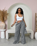 Women Casual Solid Wide Leg Overalls