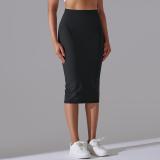Women High Waist Stretch Slit Sports Skirt