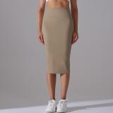 Women High Waist Stretch Slit Sports Skirt