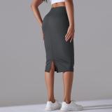 Women High Waist Stretch Slit Sports Skirt