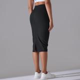 Women High Waist Stretch Slit Sports Skirt