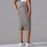 Women High Waist Stretch Slit Sports Skirt