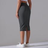 Women High Waist Stretch Slit Sports Skirt