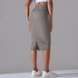 Women High Waist Stretch Slit Sports Skirt