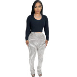 Women's Clothes Furry Texture High Stretch Fashion Casual Versatile Slim Pants