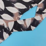 Sexy Printed Stretch Round Neck Long Sleeve Bodycon Tight Fitting Mermaid Long Dress