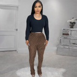 Women's Clothes Furry Texture High Stretch Fashion Casual Versatile Slim Pants