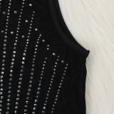 Women Sexy Beaded See-Through Turtleneck Dress
