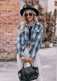 Women Casual oversize loose plaid shirt