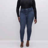 Plus Size Women Stretch Denim Pants