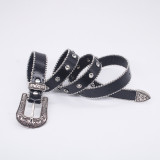 Pin Buckle Diamond Belt Style Retro Punk Style Belt