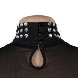 Women Sexy Beaded See-Through Turtleneck Dress