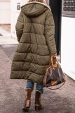 Women Solid Hooded Long Sleeve Reversible Padded Jacket