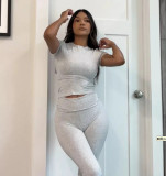 Women solid top and pant two pieces