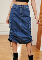 WomenDenim CargoCasual Skirts
