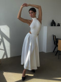 Women summer satin loose skirt