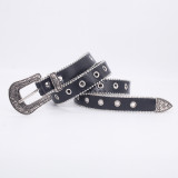 Pin Buckle Diamond Belt Style Retro Punk Style Belt