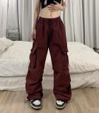 Women American Vintage Cargo Loose Wide Leg Casual Pants