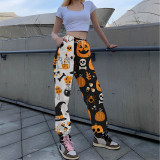 Halloween Women printed loose leggings sweatpants