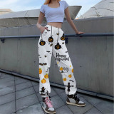 Halloween Women printed loose leggings sweatpants