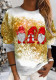 Christmas Women Snowflake Print Round Neck Top