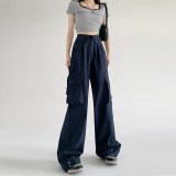 American Cargo Pants Spring And Autumn Retro Loose Straight Casual Wide Leg Pants High Waist Slim Fit Sports Pants