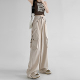 American Cargo Pants Spring And Autumn Retro Loose Straight Casual Wide Leg Pants High Waist Slim Fit Sports Pants