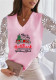 Christmas Women Style Printed Lace Long Sleeve T-Shirt