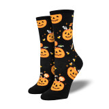 Halloween Creative Funny Pumpkin Jacquard Trendy Socks For Men And Women Mid-Calf Socks