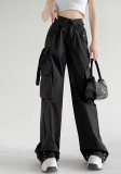 American Cargo Pants Spring And Autumn Retro Loose Straight Casual Wide Leg Pants High Waist Slim Fit Sports Pants