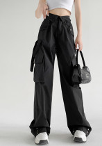 American Cargo Pants Spring And Autumn Retro Loose Straight Casual Wide Leg Pants High Waist Slim Fit Sports Pants