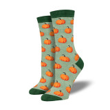 Halloween Creative Funny Pumpkin Jacquard Trendy Socks For Men And Women Mid-Calf Socks
