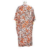 Digital Print Irregular Cardigan Loose Trouserstwo-Piece Set