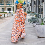 Digital Print Irregular Cardigan Loose Trouserstwo-Piece Set