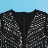 Women Sexy Beaded V-Neck Stretch Jumpsuit