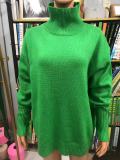 Women loose turtleneck sweater