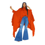 Women Fall Pleated Solid Shirt