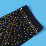 Women Sexy Beaded V-Neck Stretch Jumpsuit