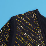 Women Sexy Beaded V-Neck Stretch Jumpsuit