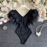 Women Summer Clothes Trendy Multi-Layered Ruffle Bodysuit