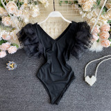 Women Summer Clothes Trendy Multi-Layered Ruffle Bodysuit