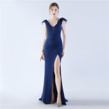 Women Elegant Slit Formal Party Evening Dress